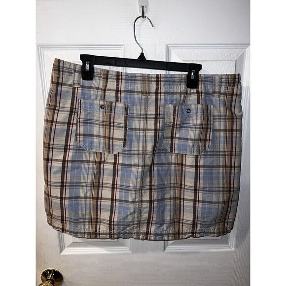 French Cuff Skort Womens 14 PLAID SCOOTER Skirt Cotton Preppy Pockets Casual - Picture 4 of 8